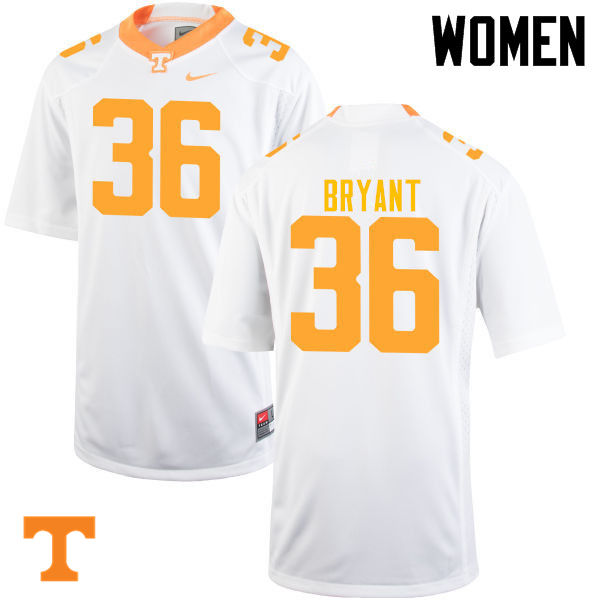 Women #36 Gavin Bryant Tennessee Volunteers College Football Jerseys-White